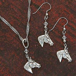 Blazin Roxx Horse equestrian jewelry set cowgirl